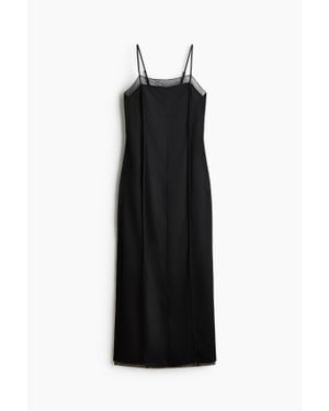 H&M Robe À Effet Superposé En Satin - Noir