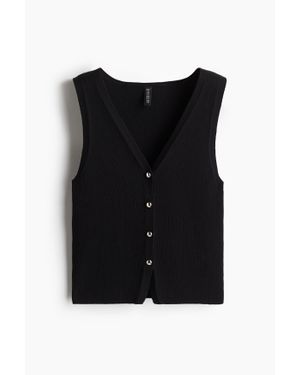 H&M Pull Sans Manches À Boutons - Noir