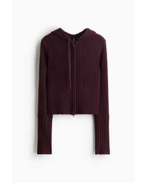 H&M Gilet Zippé Avec Capuche - Violet