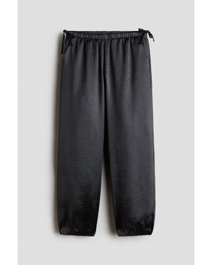 H&M Pantalon À Jambes Ballon En Satin - Noir