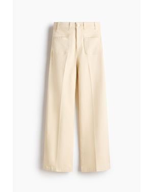 H&M Wide High Jeans - Neutre