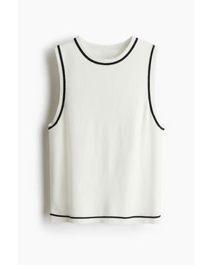 H&M Pull Sans Manches En Maille Fine - Blanc