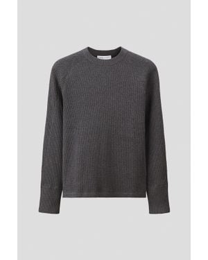 H&M Pull Regular Fit En Maille De Coton Côtelée - Gris