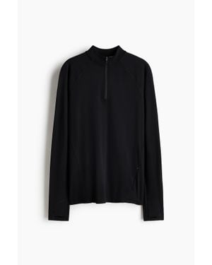 H&M Top De Sport À Col Zippé Seamless Drymove - Noir