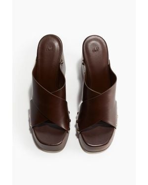 H&M Sandales à talon compensé - Marron
