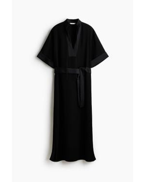 H&M Robe Avec Ceinture À Nouer - Noir