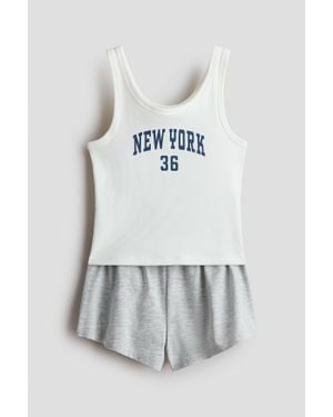 H&M Pyjama En Coton - Gris