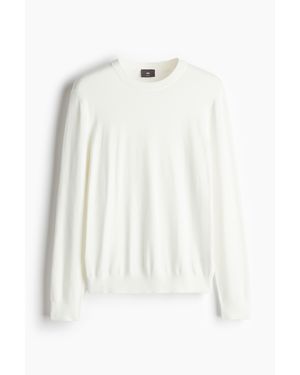 H&M Pull Slim Fit En Maille Fine - Blanc