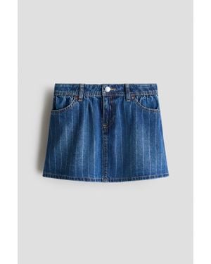 H&M Jupe En Denim De Coton - Bleu