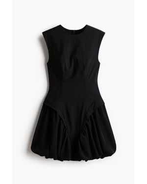 H&M Robe En Twill Avec Base À Effet Boule - Noir