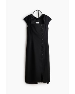 H&M Robe À Mancherons En Laine Mélangée - Noir