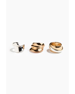 H&M Lot De 3 Bagues - Métallisé