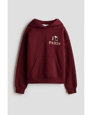 H&M Hoodie Avec Motifs - Rouge