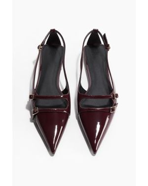 H&M Sandales façon escarpins vernis à bride arrière - Noir