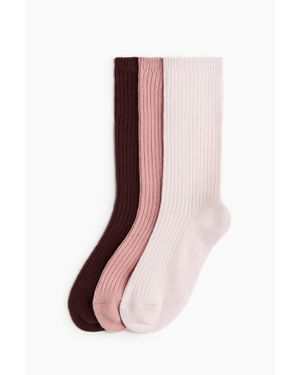 H&M Lot de 3 paires de chaussettes - Rose