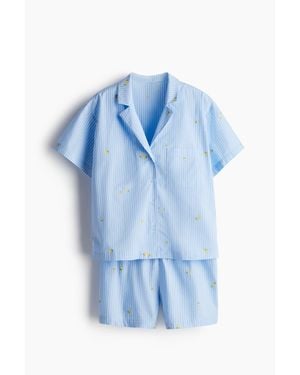 H&M Chemise et short de pyjama - Bleu
