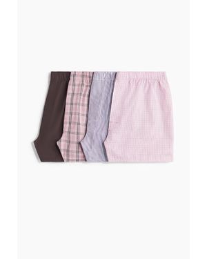 H&M Lot de 4 caleçons tissés - Rose