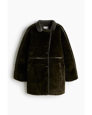 H&M Manteau duveteux - Noir
