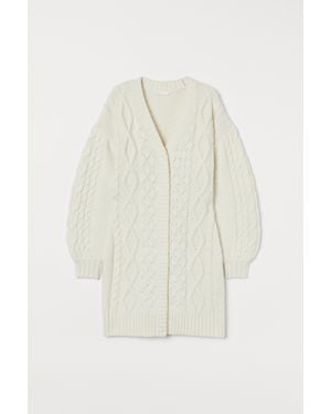 H&M Gilet En Maille Torsadée - Blanc
