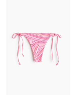 H&M Bas de maillot string Tanga à nouer - Rose