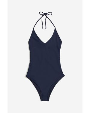 H&M Maillot De Bain Dos Nu - Bleu
