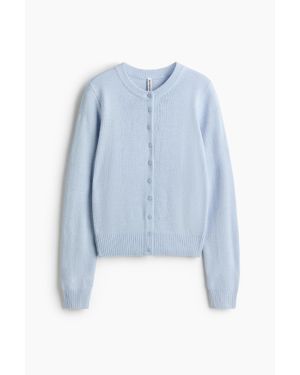 H&M Gilet En Maille Texturée - Bleu