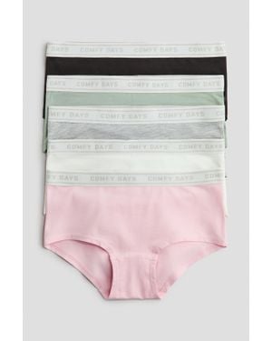 H&M Lot De 5 Culottes Hipster Avec Textes - Rose
