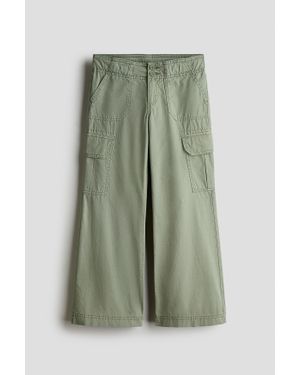 H&M Pantalon Cargo À Jambes Larges - Vert