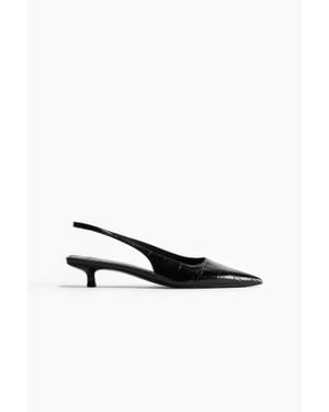 H&M Escarpins À Bout Pointu Avec Talon Kitten Heel - Blanc