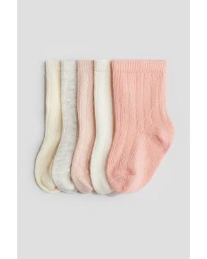 H&M Lot De 5 Paires De Chaussettes - Rose