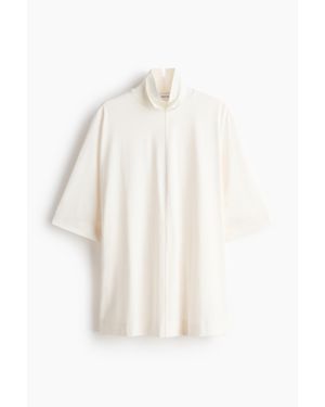H&M Top En Coton Avec Col Double - Blanc