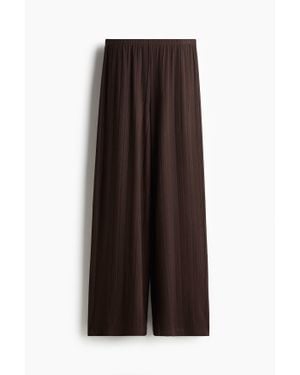 H&M Pantalon droit avec taille élastique - Marron