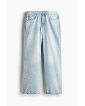 H&M Straight Loose Lightweight Jeans - Bleu