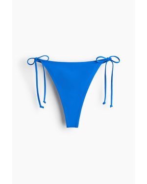 H&M Bas De Maillot String Tanga À Nouer - Bleu