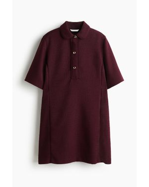 H&M Robe En Bouclette Avec Col - Rouge
