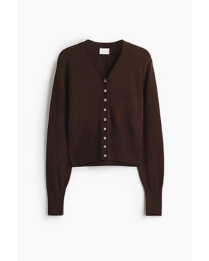 H&M Gilet En Maille Fine - Marron