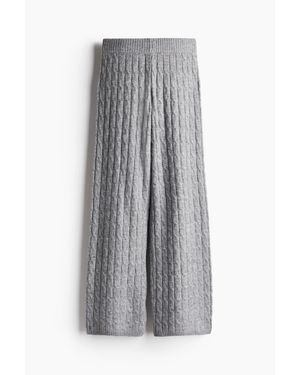 H&M Pantalon En Maille Torsadée - Gris
