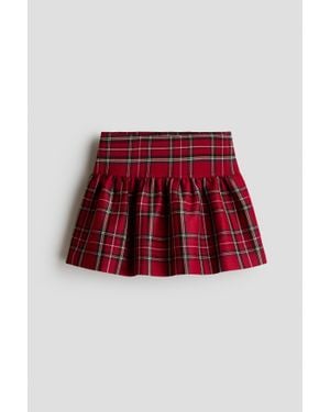 H&M Jupe Évasée En Twill - Rouge
