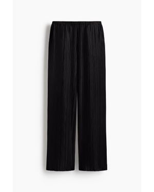 H&M Pantalon Froissé Avec Taille Élastique - Noir