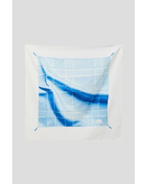 H&M Foulard à motif en soie mélangée - Bleu