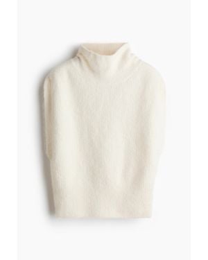 H&M Pull Sans Manches Avec Col Cheminée - Blanc