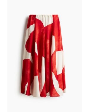 H&M Jupe corolle en coton - Rouge