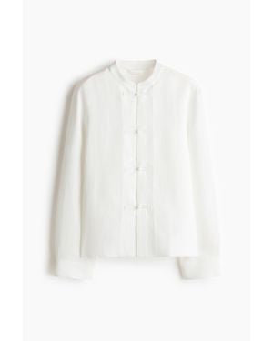 H&M Chemise Avec Boutons Noués - Blanc