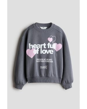 H&M Sweat Imprimé - Gris