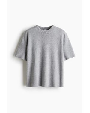 H&M Top En Maille Fine - Gris