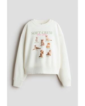 H&M Sweat À L'Intérieur Brossé - Blanc