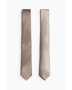 H&M Lot de 2 cravates - Blanc