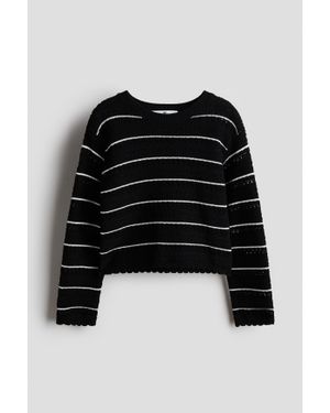H&M Pull En Pointelle De Coton - Noir