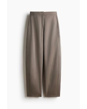 H&M Pantalon Barrel - Marron