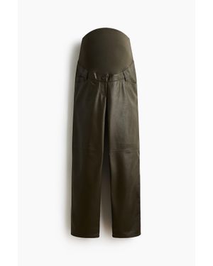 H&M MAMA Pantalon en tissu enduit - Vert